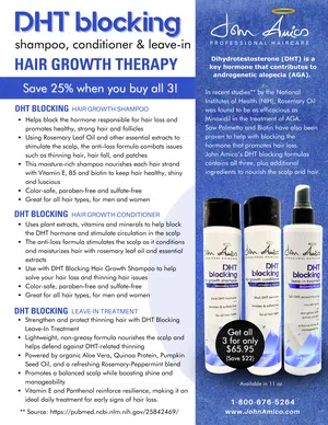 JOHN AMICO PRODUCT COLLECTION OF THE MONTH! DHT Blocking Hair Growth Trio - 25% off retail price!